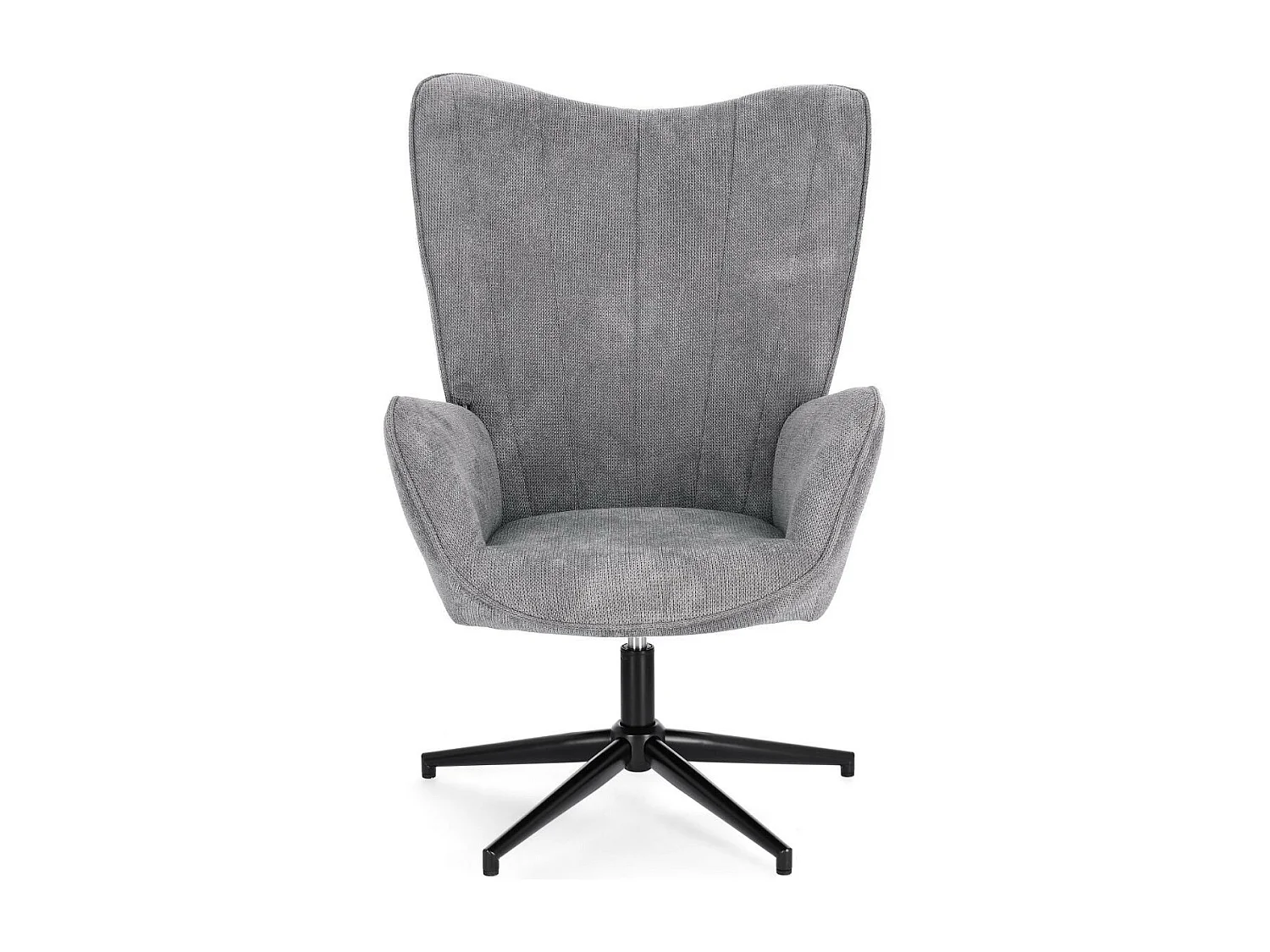 Fauteuil de salon pivotant en tissu à accoudoirs dossier haut - IGOR
