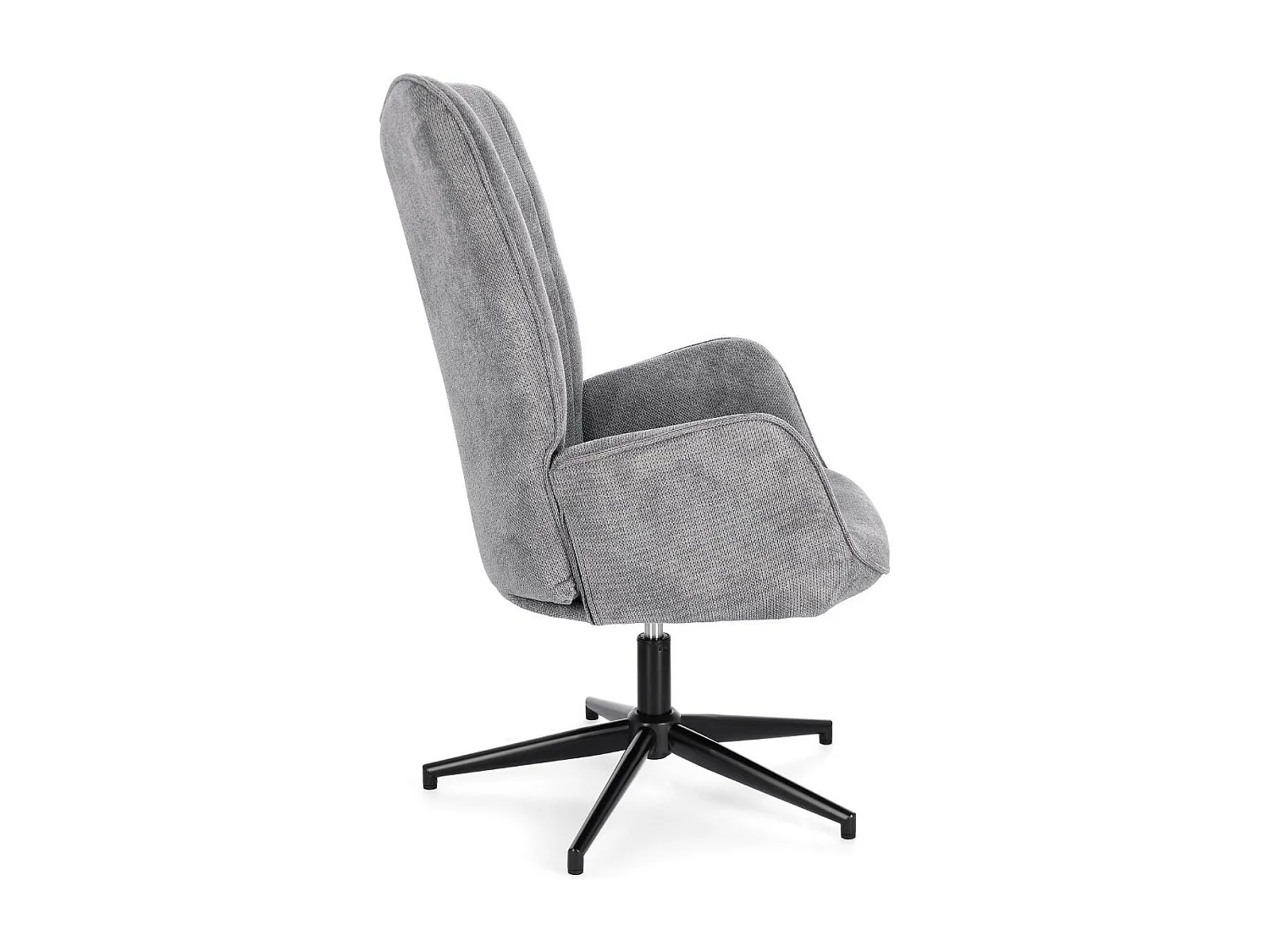 Fauteuil de salon pivotant en tissu à accoudoirs dossier haut - IGOR