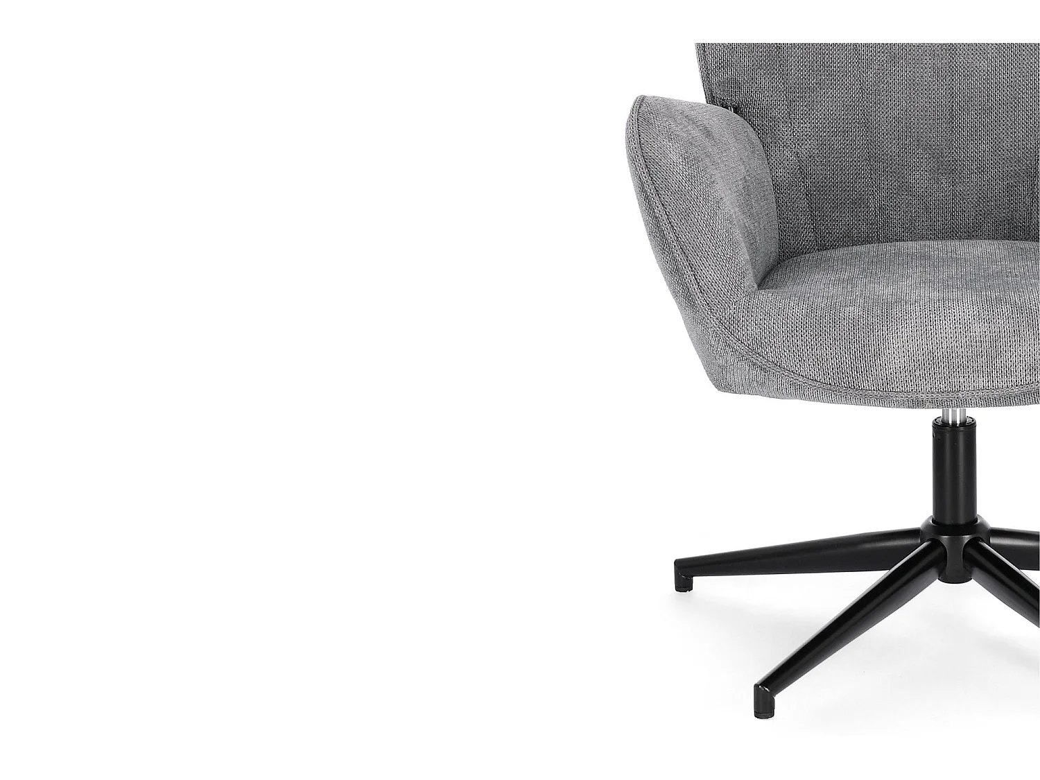Fauteuil de salon pivotant en tissu à accoudoirs dossier haut - IGOR