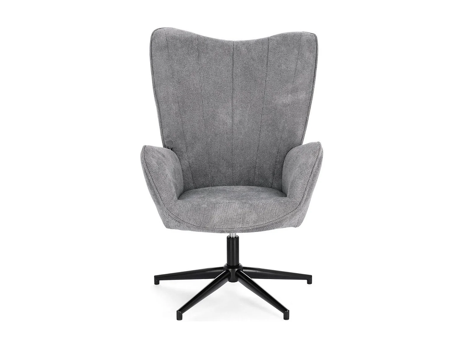 Fauteuil de salon pivotant en tissu à accoudoirs dossier haut - IGOR