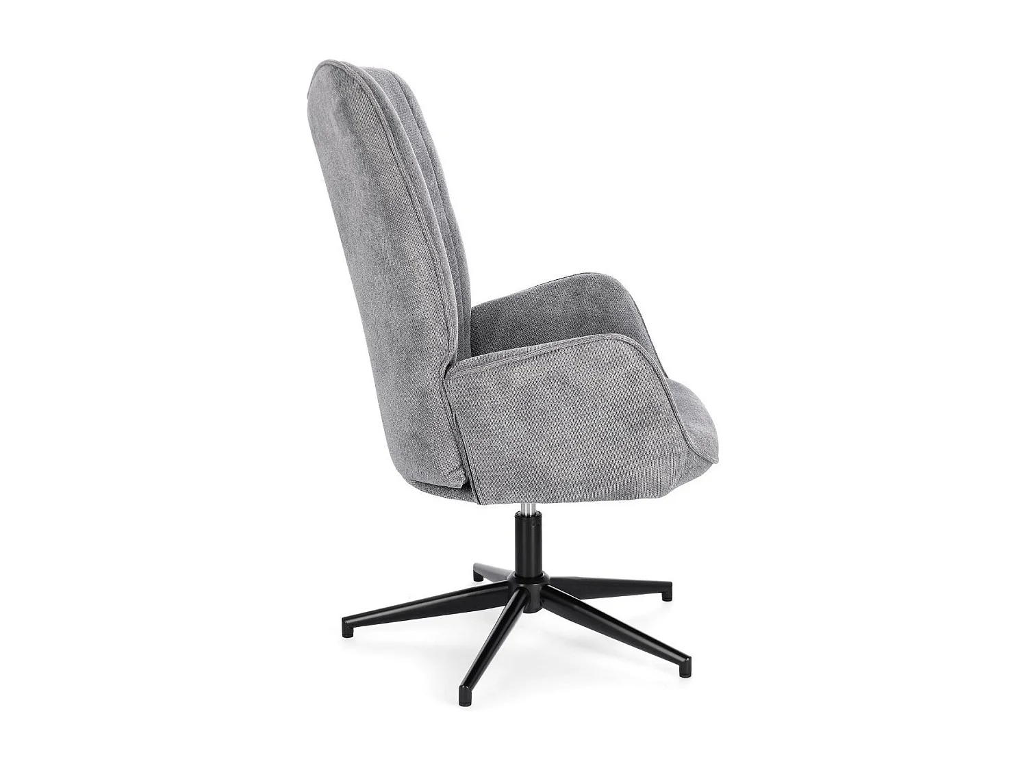 Fauteuil de salon pivotant en tissu à accoudoirs dossier haut - IGOR