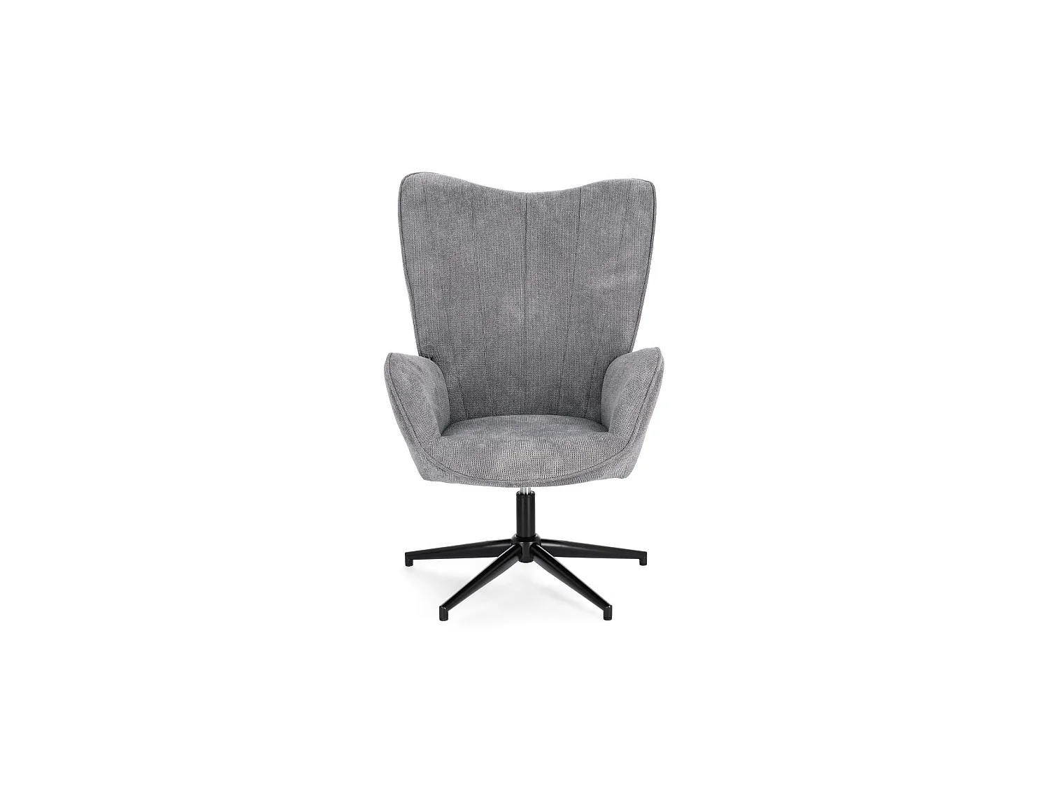 Fauteuil de salon pivotant en tissu à accoudoirs dossier haut - IGOR