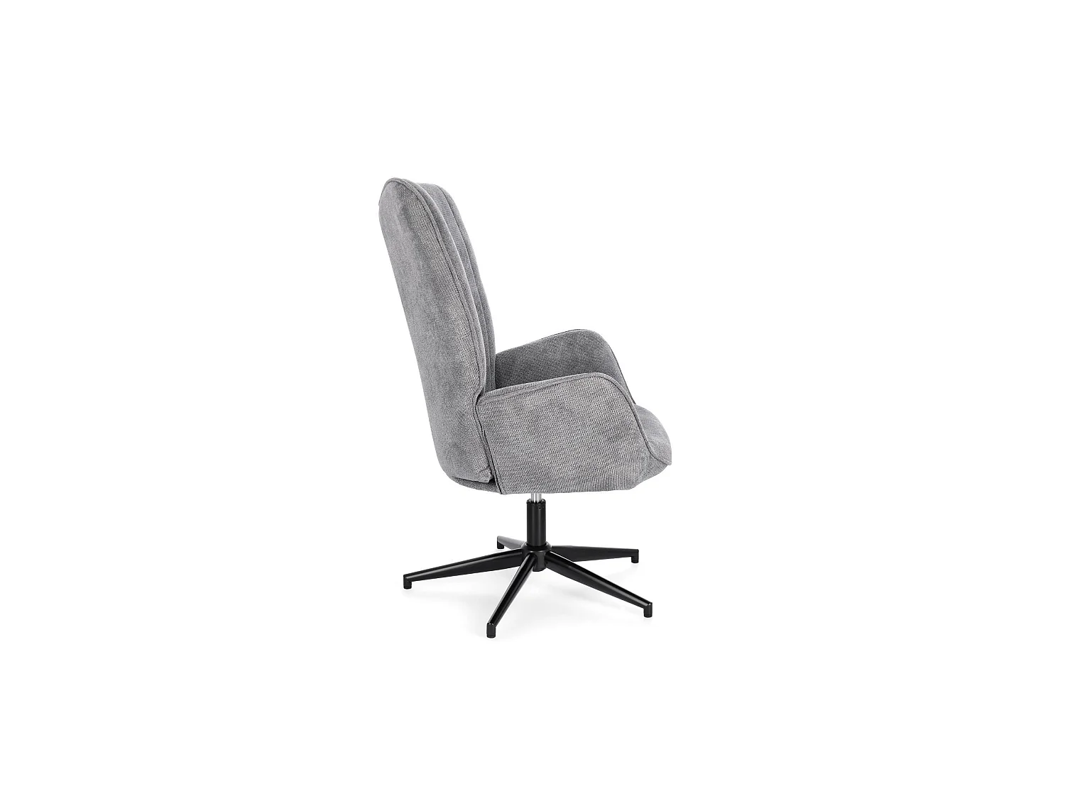 Fauteuil de salon pivotant en tissu à accoudoirs dossier haut - IGOR