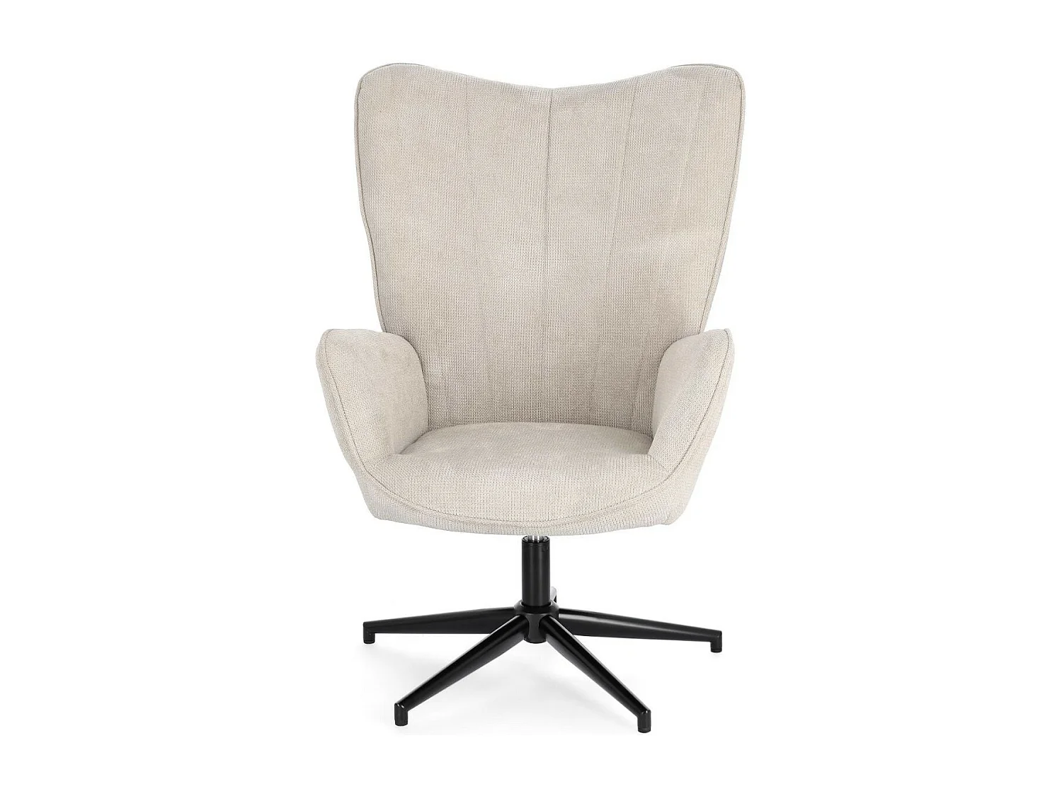 Fauteuil de salon pivotant en tissu à accoudoirs dossier haut - IGOR