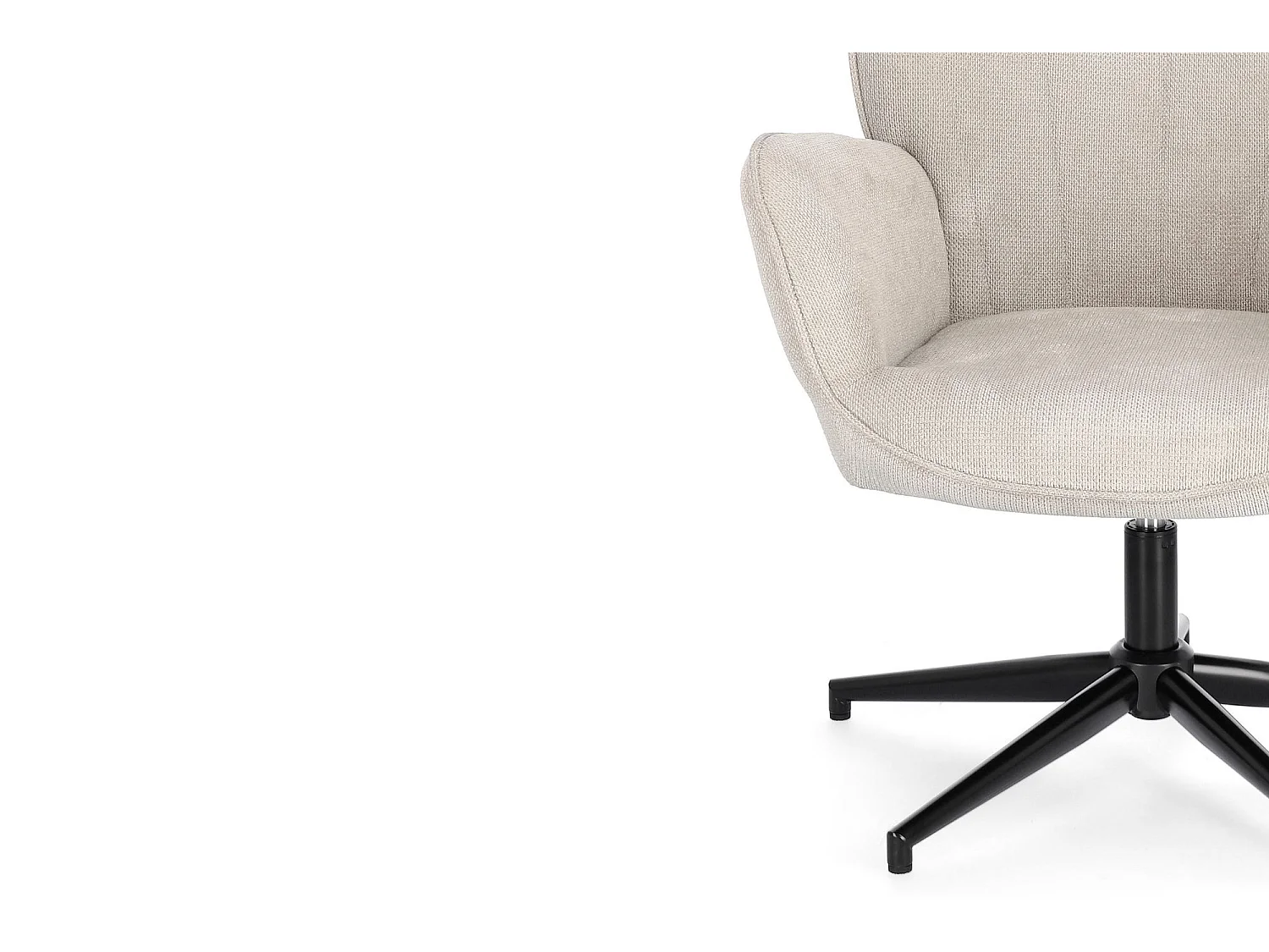 Fauteuil de salon pivotant en tissu à accoudoirs dossier haut - IGOR