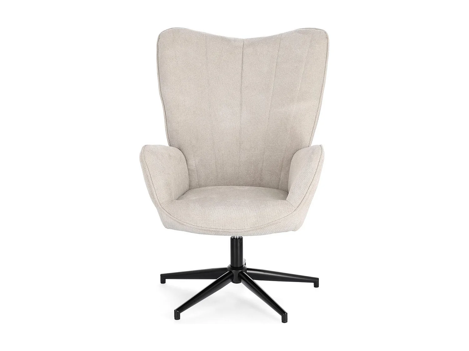 Fauteuil de salon pivotant en tissu à accoudoirs dossier haut - IGOR