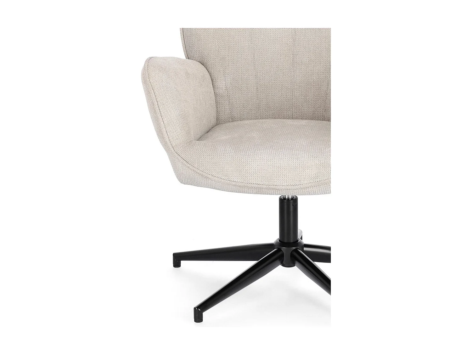 Fauteuil de salon pivotant en tissu à accoudoirs dossier haut - IGOR