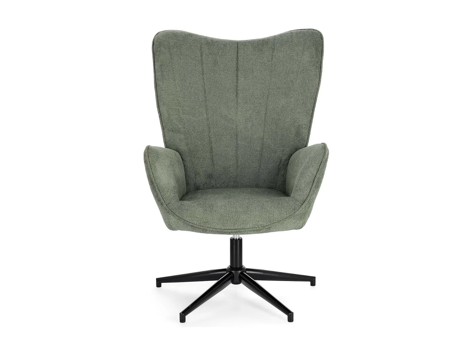 Fauteuil de salon pivotant en tissu à accoudoirs dossier haut - IGOR