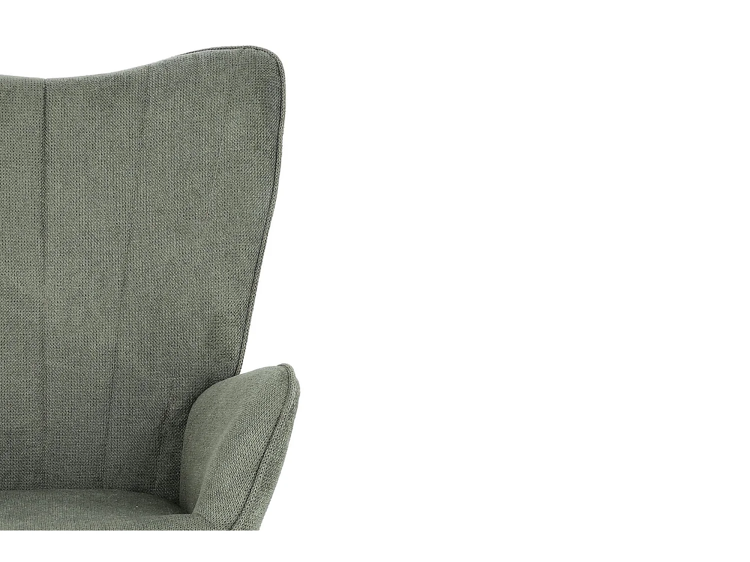 Fauteuil de salon pivotant en tissu à accoudoirs dossier haut - IGOR