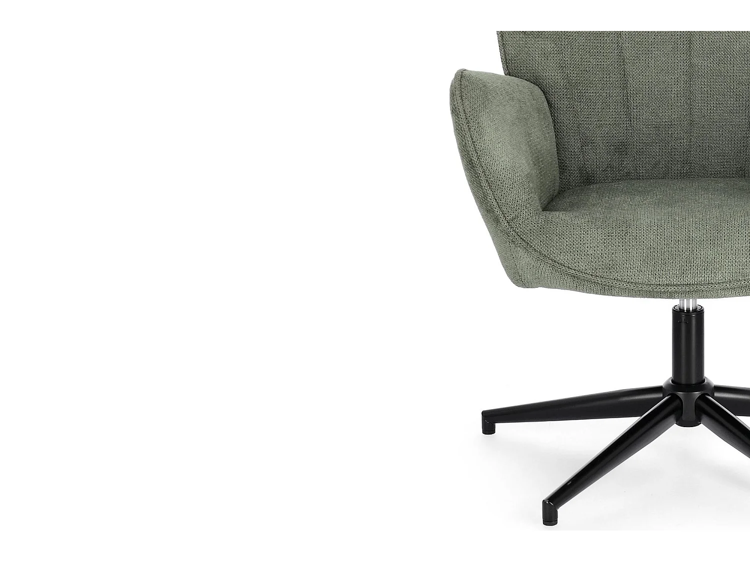 Fauteuil de salon pivotant en tissu à accoudoirs dossier haut - IGOR