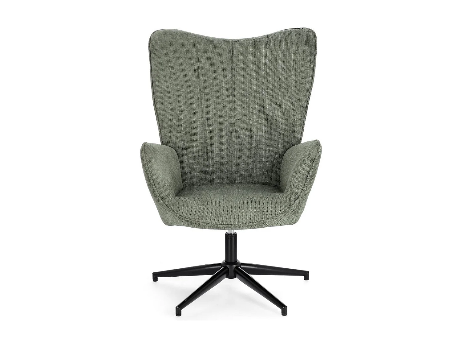 Fauteuil de salon pivotant en tissu à accoudoirs dossier haut - IGOR