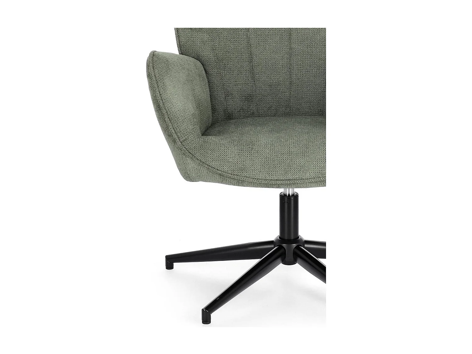 Fauteuil de salon pivotant en tissu à accoudoirs dossier haut - IGOR