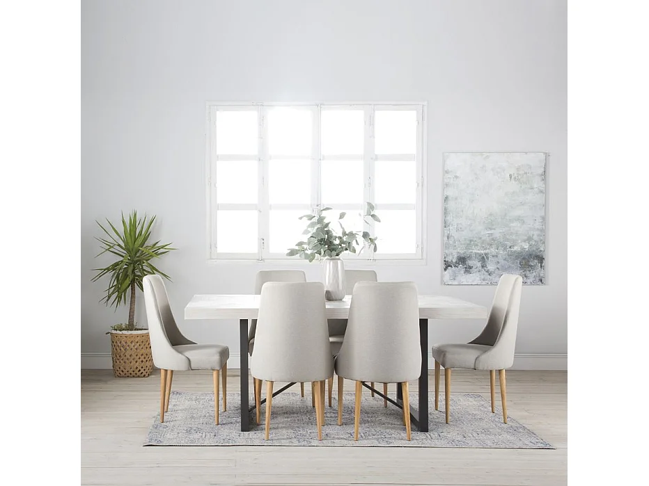 Pack de 6 chaises en bois Beige 52x96