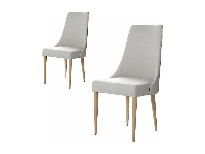 Pack de 2 chaises en bois Beige 52x96
