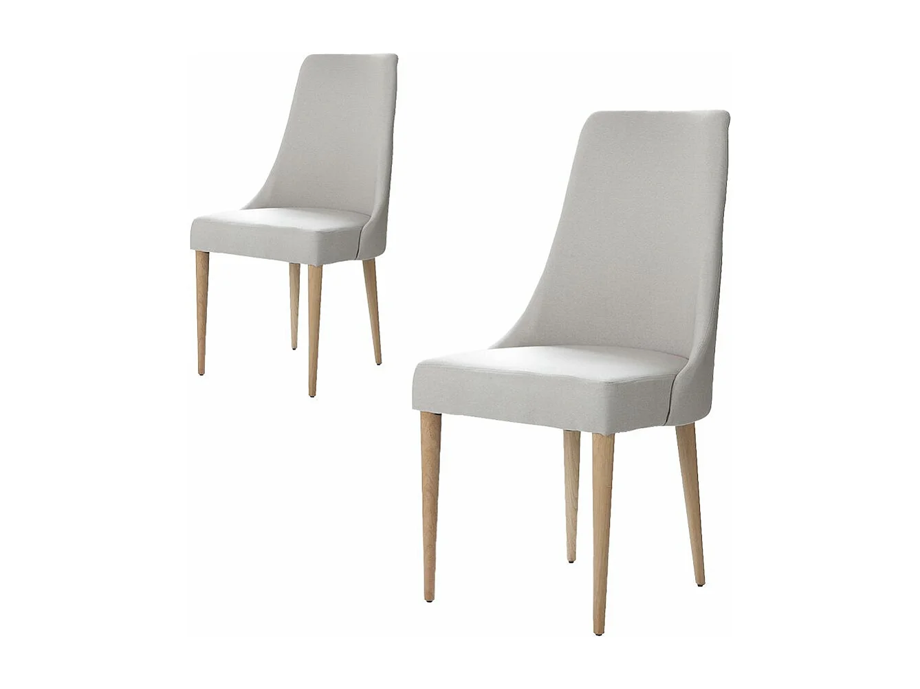 Pack de 2 chaises en bois Beige 52x96