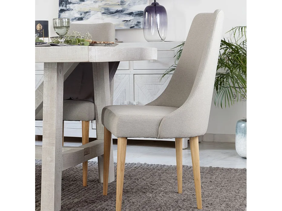 Pack de 2 chaises en bois Beige 52x96