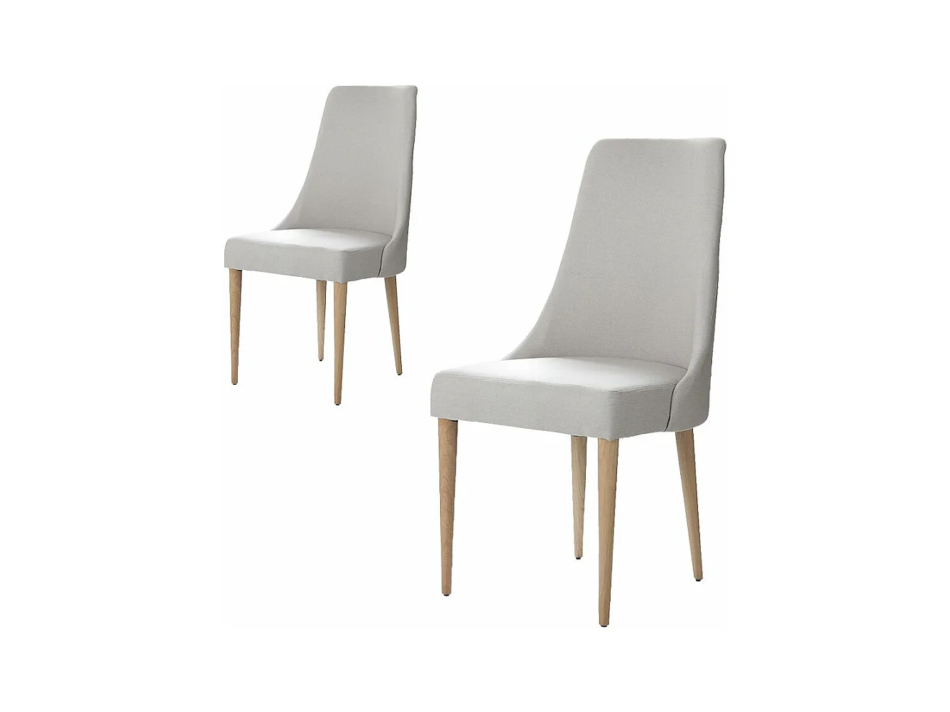 Pack de 2 chaises en bois Beige 52x96