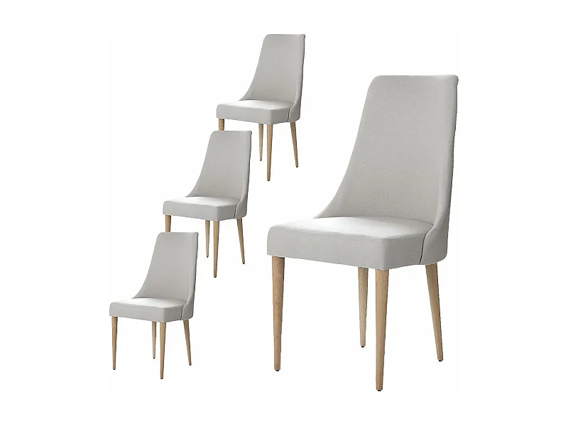Pack de 4 chaises en bois Beige 52x96