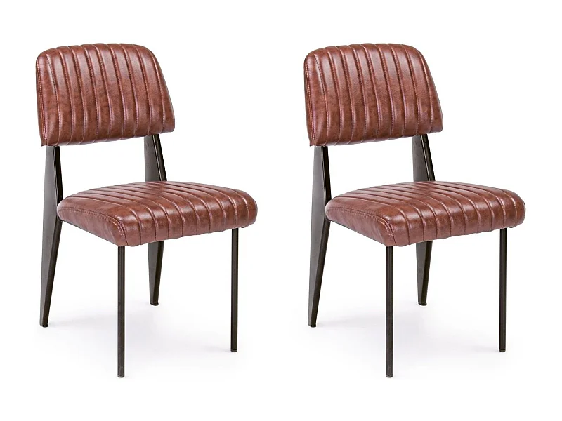 Chaise simili et métal  Vintage (lot de 2) - CLARK