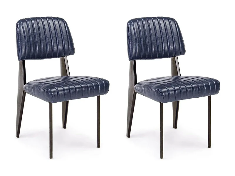 Chaise simili et métal  Vintage (lot de 2) - CLARK