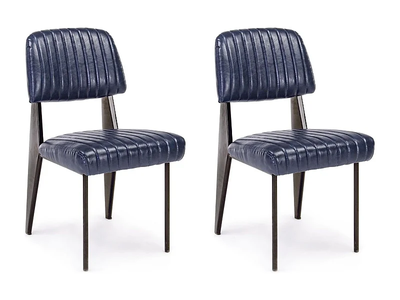 Chaise simili et métal  Vintage (lot de 2) - CLARK