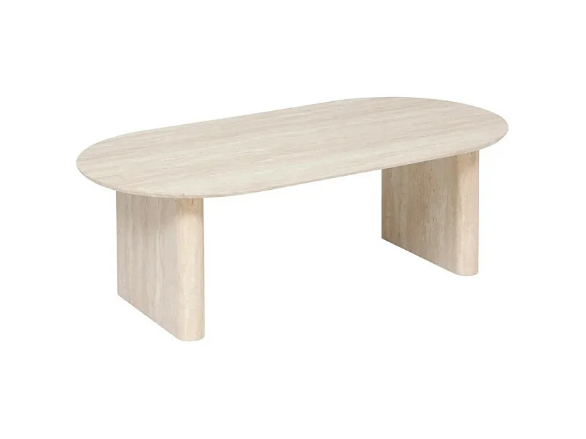Table Basse Effet Travertin "Anaya" 120cm Beige