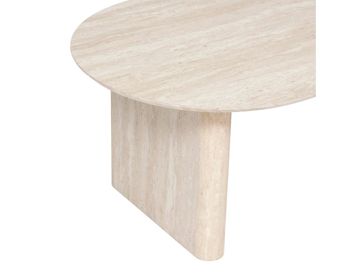 Table Basse Effet Travertin "Anaya" 120cm Beige