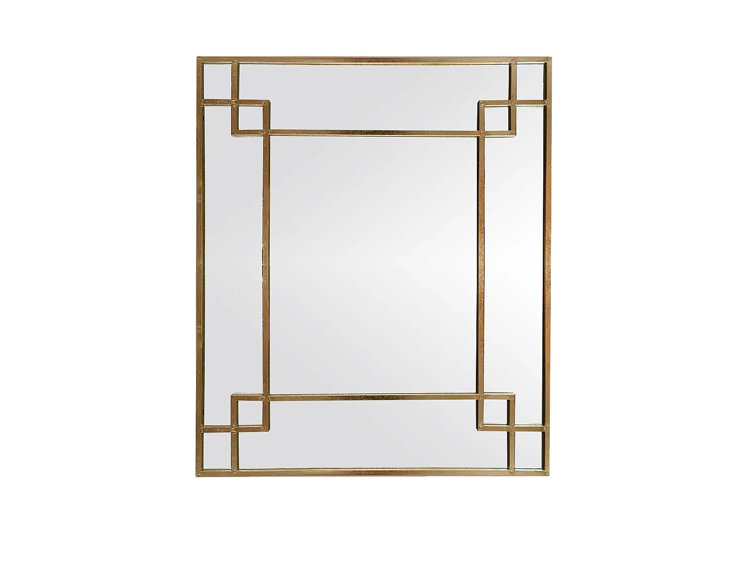 Miroir art déco en métal doré 95x80cm