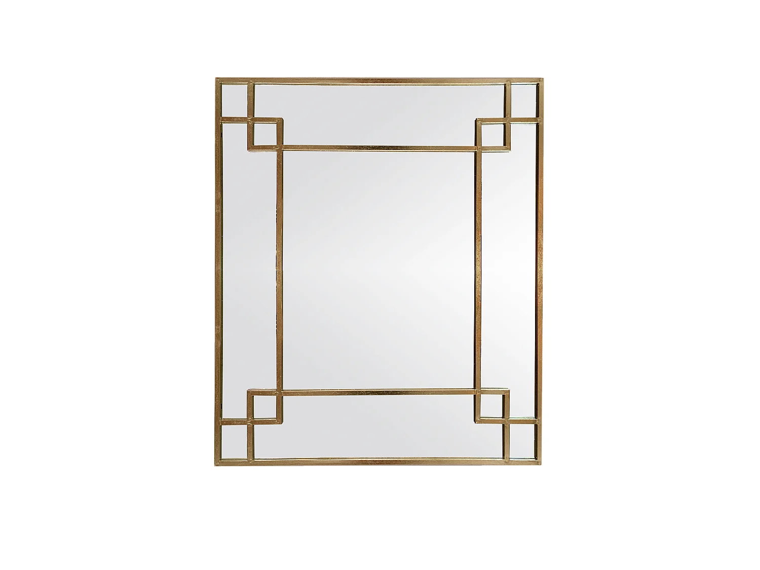 Miroir art déco en métal doré 95x80cm