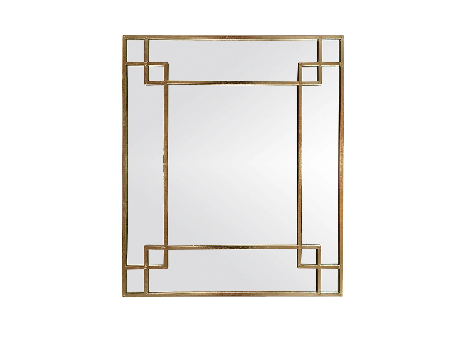 Miroir art déco en métal doré 95x80cm