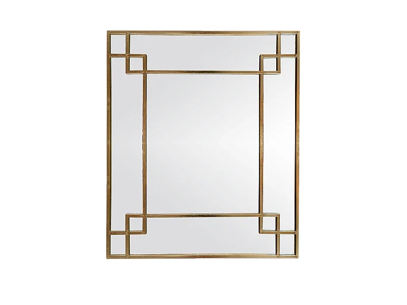 Miroir art déco en métal doré 95x80cm