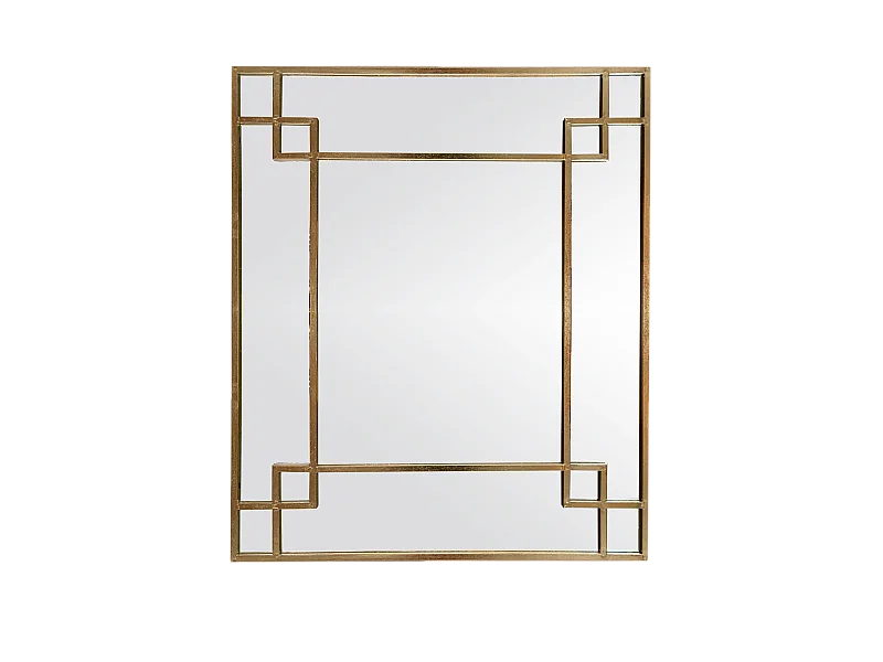 Miroir art déco en métal doré 95x80cm