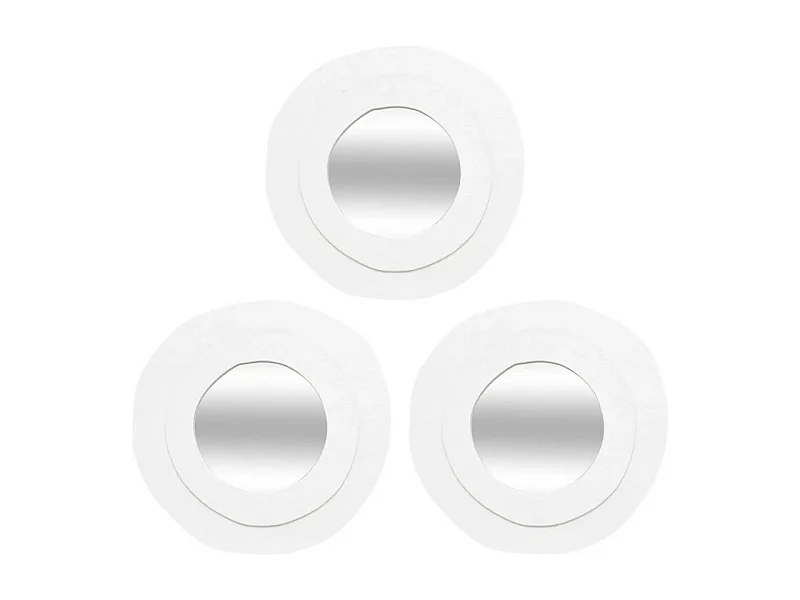 Lot de 3 Miroirs Ronds "Emily" 25cm Blanc