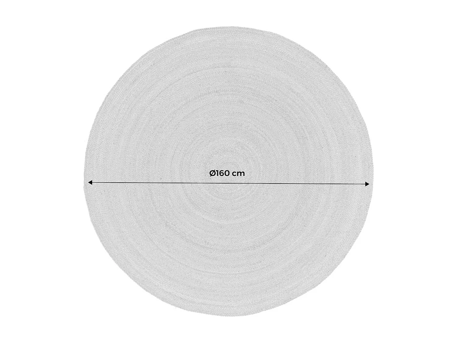 Tapis intérieur PADMA rond jute. naturel. différentes tailles. tissé plat