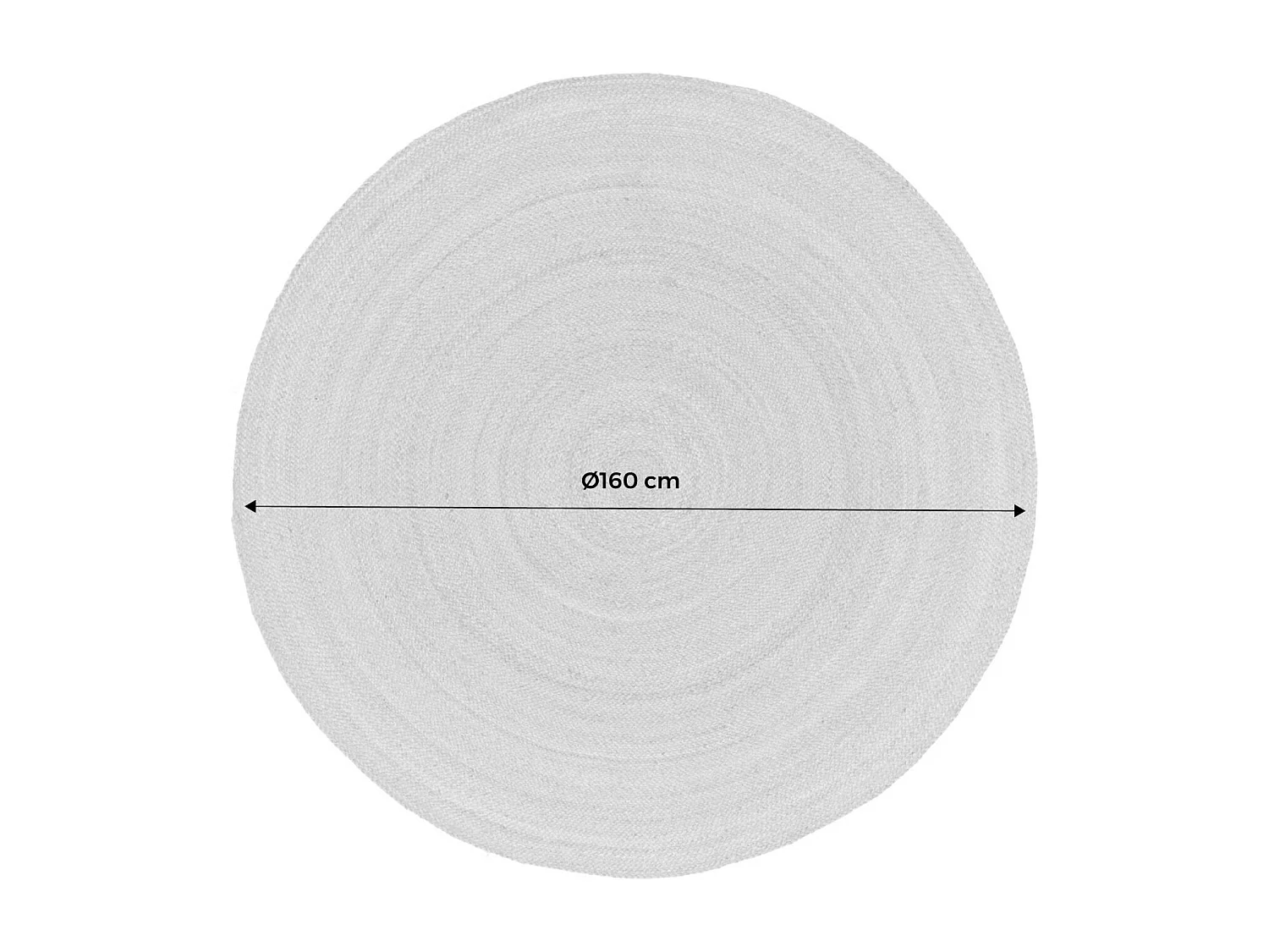 Tapis intérieur PADMA rond jute. naturel. différentes tailles. tissé plat 160cm