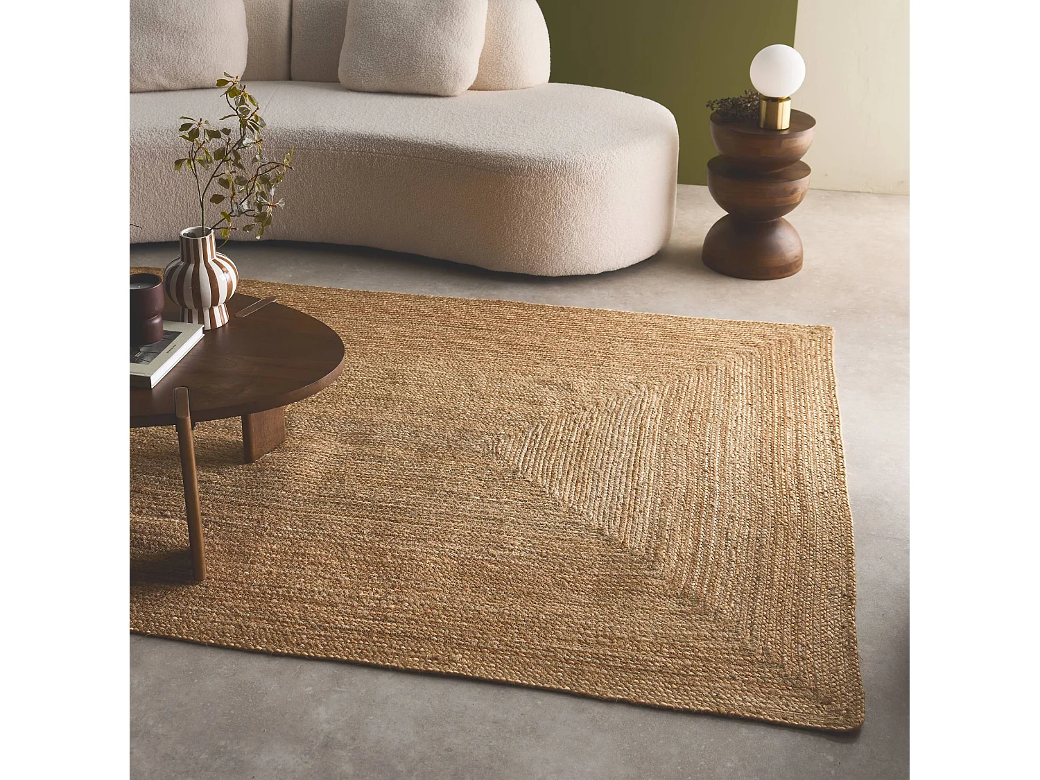 Tapis intérieur PADMA rectangulaire jute. naturel. différentes tailles. tissé plat