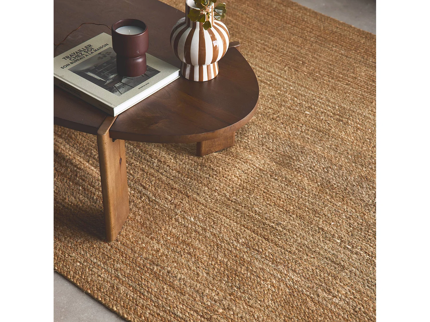 Tapis intérieur PADMA rectangulaire jute. naturel. différentes tailles. tissé plat