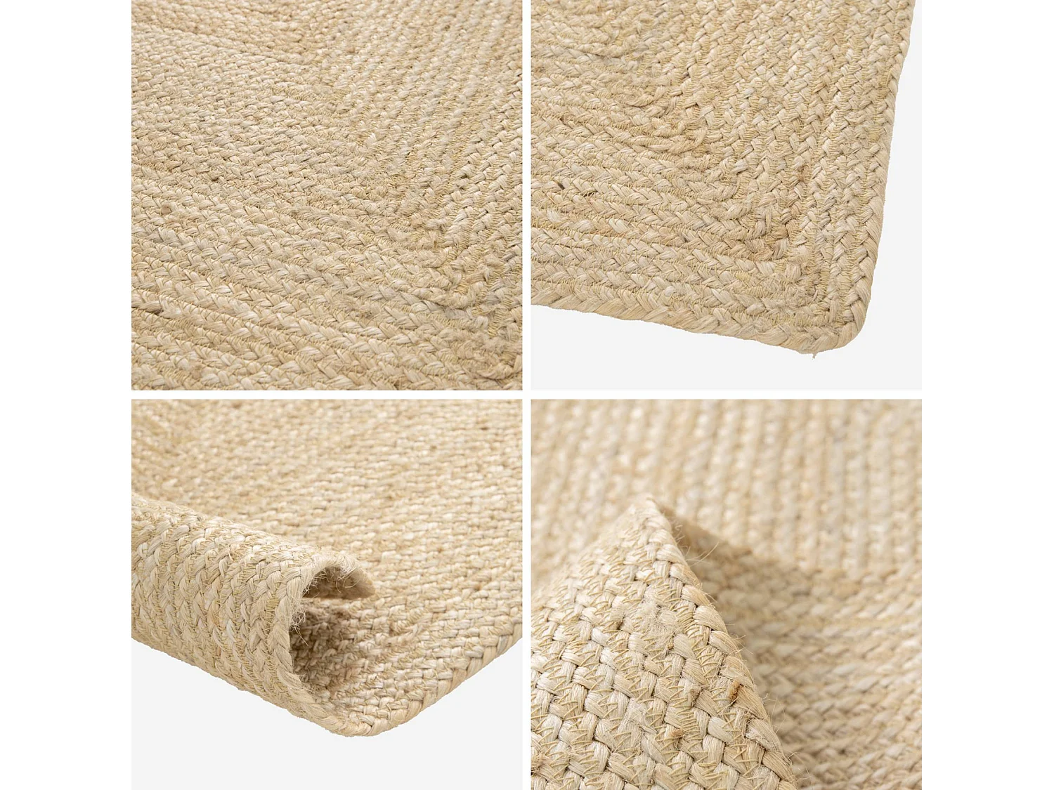 Tapis intérieur PADMA rectangulaire jute. naturel. différentes tailles. tissé plat