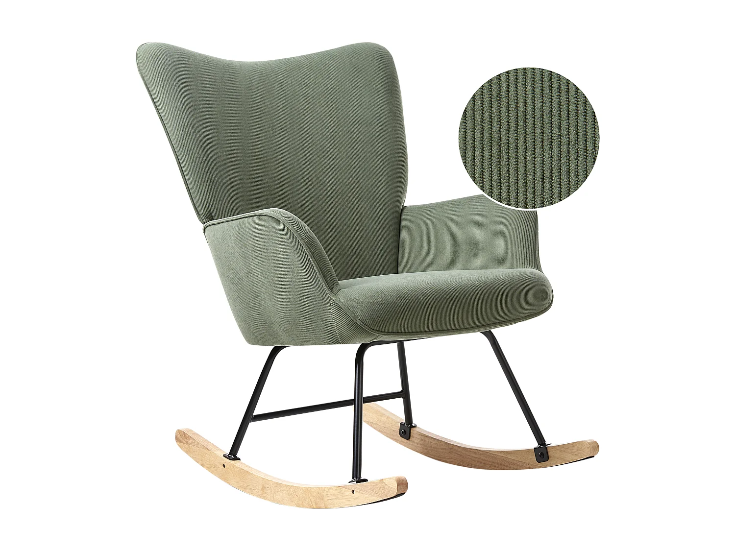 Fauteuil à bascule ARSET Velours côtelé Vert foncé