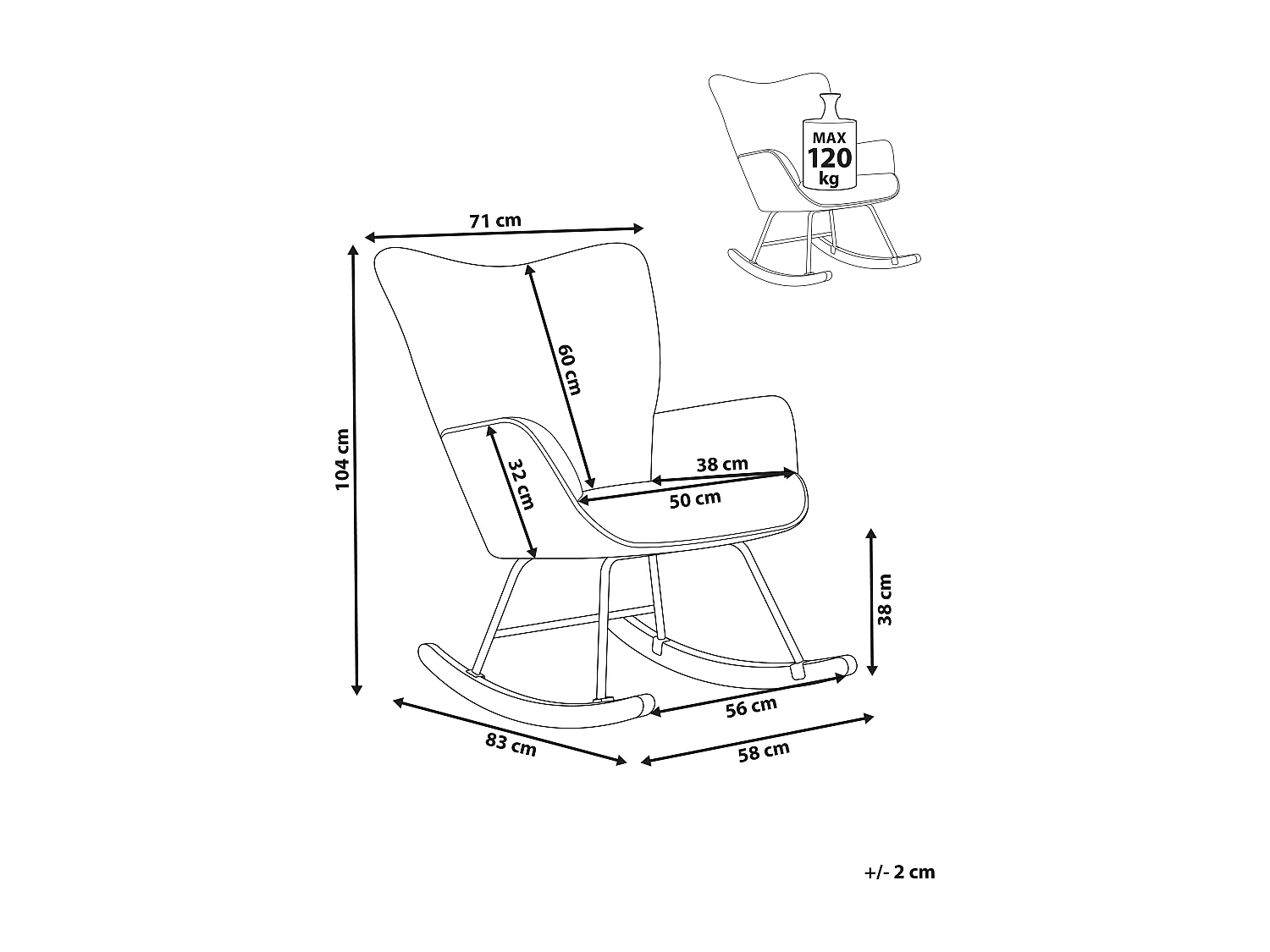 Fauteuil à bascule ARSET Velours côtelé Vert foncé