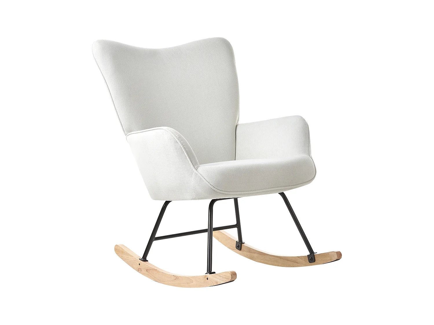 Fauteuil à bascule ARSET Velours côtelé Blanc cassé