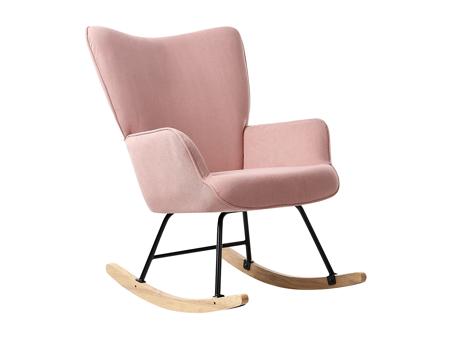 Fauteuil à bascule ARSET Velours côtelé Rose