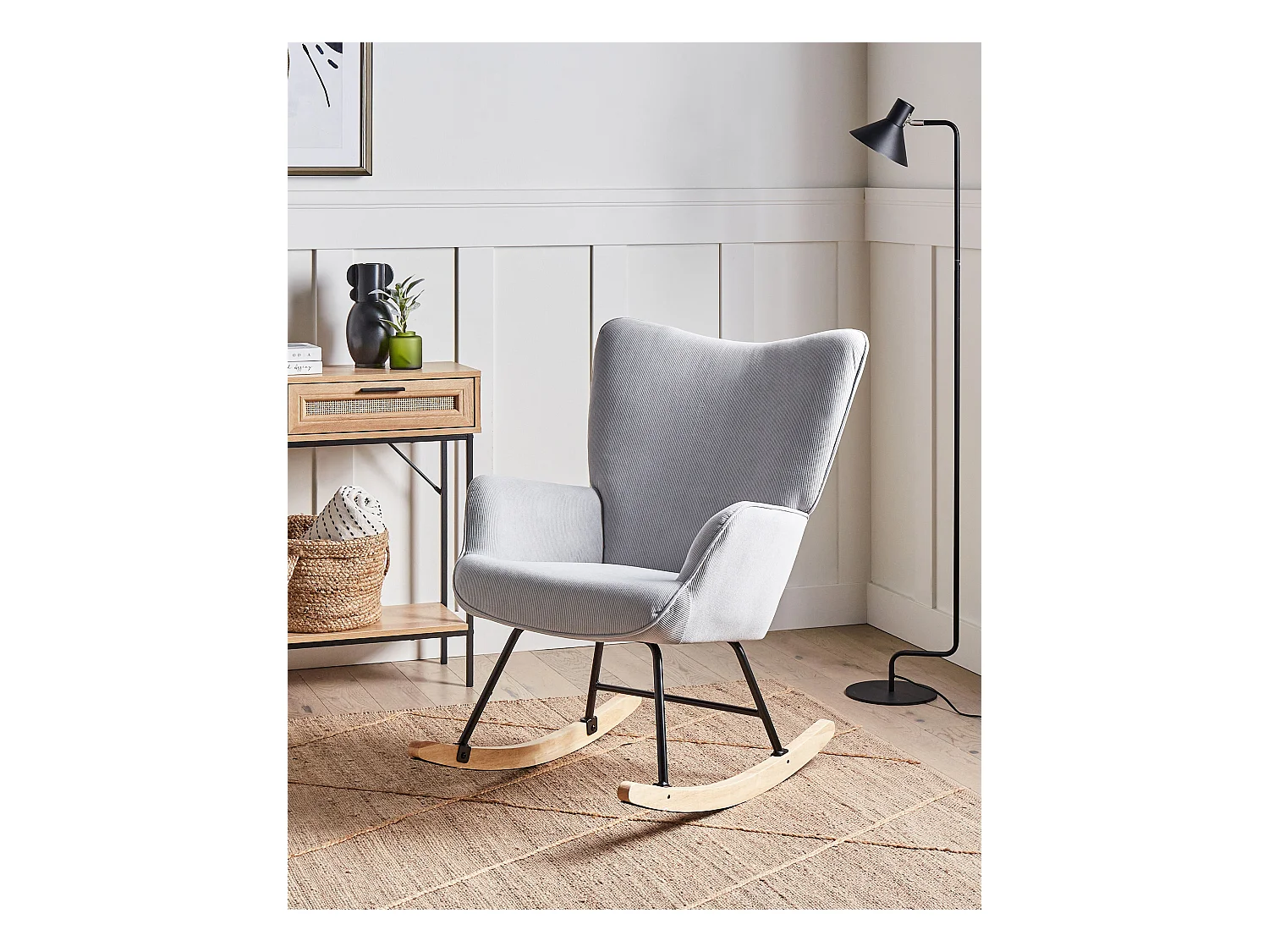 Schaukelsessel ARSET Cord Hellblau