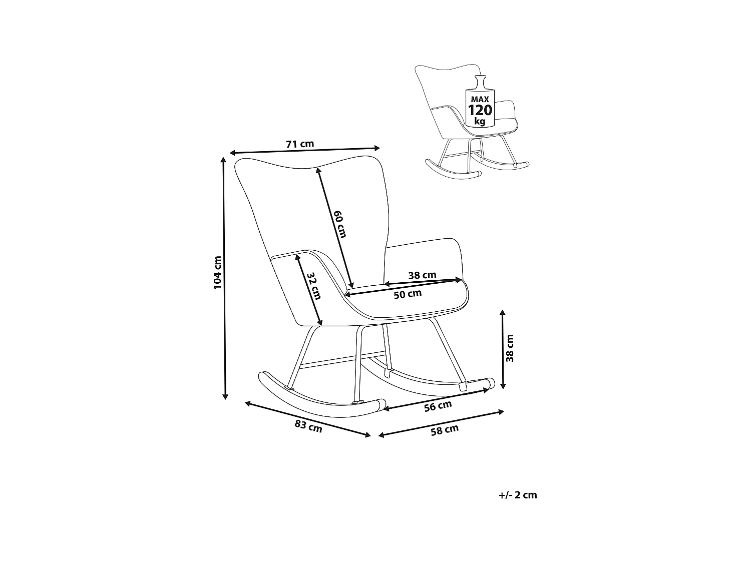 Schaukelsessel ARSET Cord Hellblau