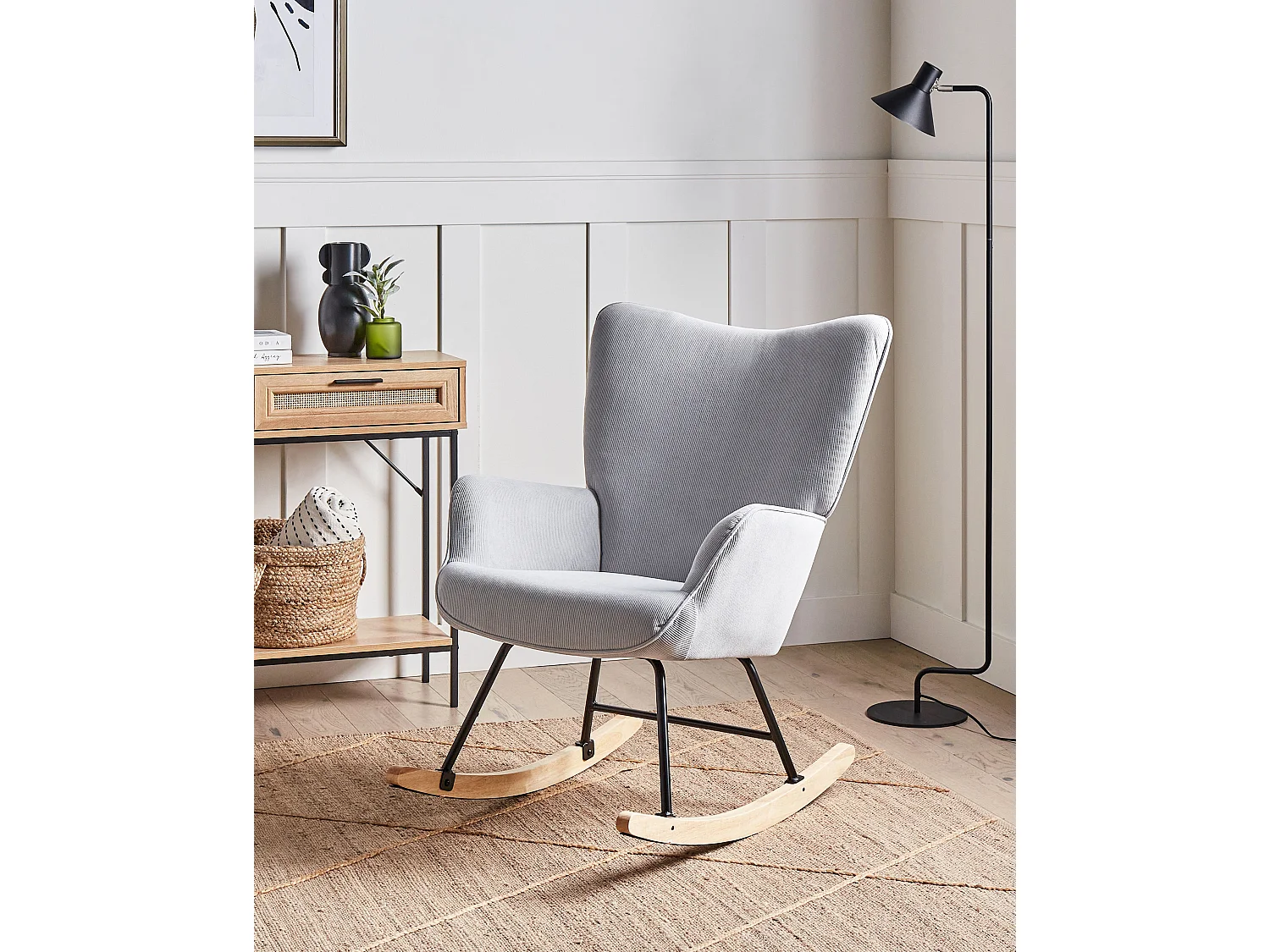 Schommelstoel ARSET Corduroy Lichtblauw