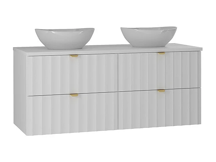 120cm dubbele wastafel met witte Lexa sokkel