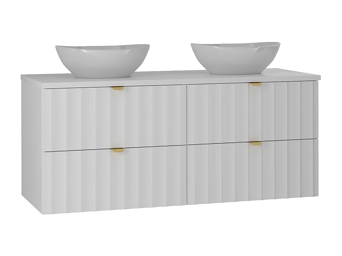 Ensemble meuble double vasque 120cm et colonne Lexa Blanc