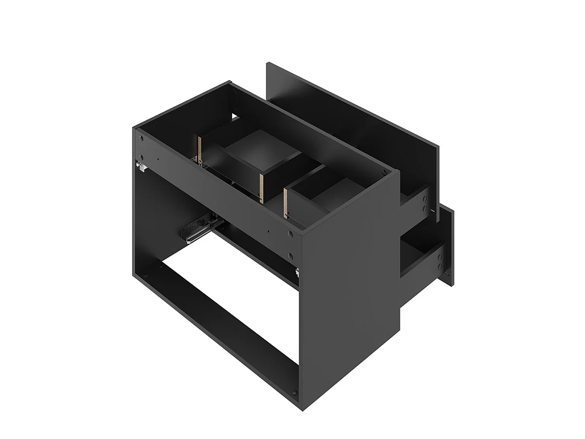 Ensemble meuble simple vasque 80cm et colonne Lexa Noir