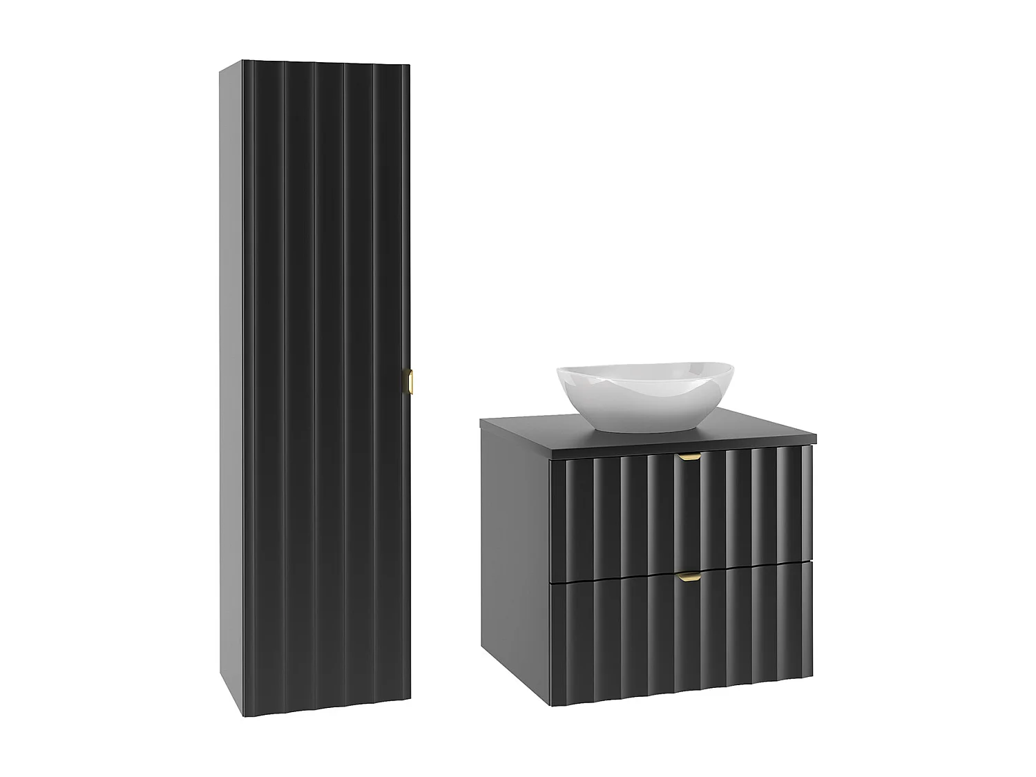 Set di mobili da bagno con lavabo Lexa nero 60cm