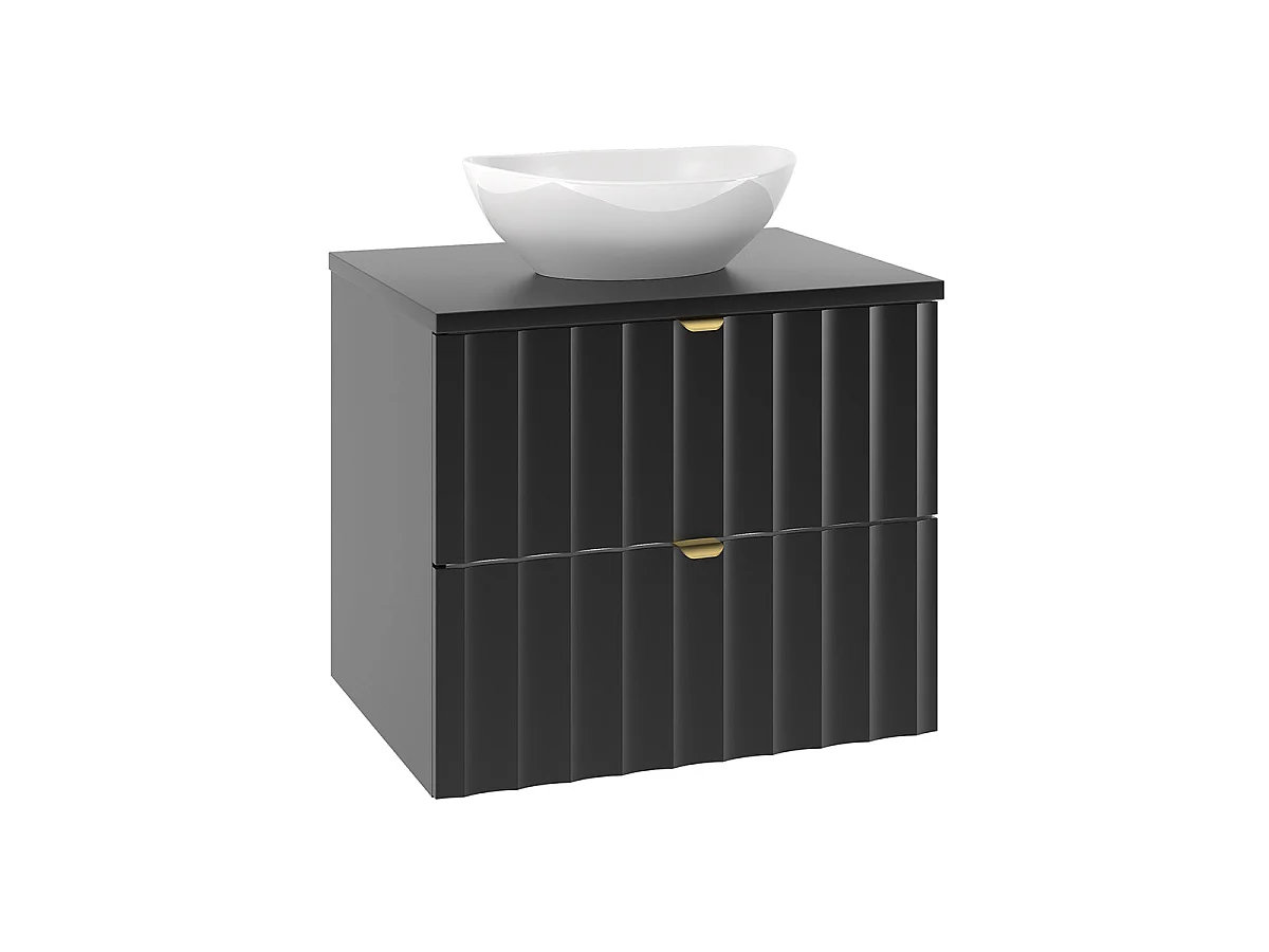 Ensemble meuble simple vasque 60cm et colonne Lexa Noir